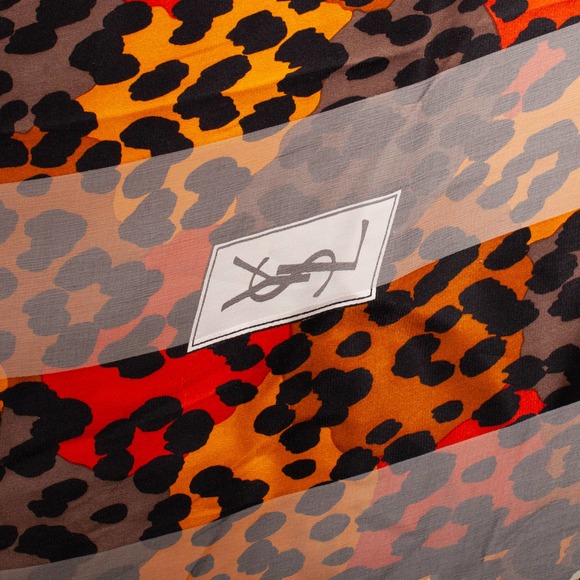 Rare Vintage 1980s YSL Foulards Leopard Striped Scarf - Picture 2 of 4